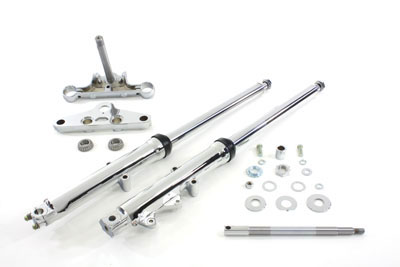 41mm Fork Kit w/ Chrome Sliders for XL 1982-UP Harley Sportster - Click Image to Close
