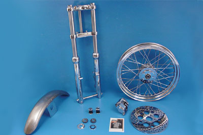 Chrome 39mm Fork Assembly w/ 19 Wheel for 1982-2003 XL - Click Image to Close