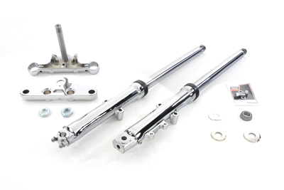 41mm Fork Assembly w/ Chrome Sliders for FXDWG 2000-2005 - Click Image to Close