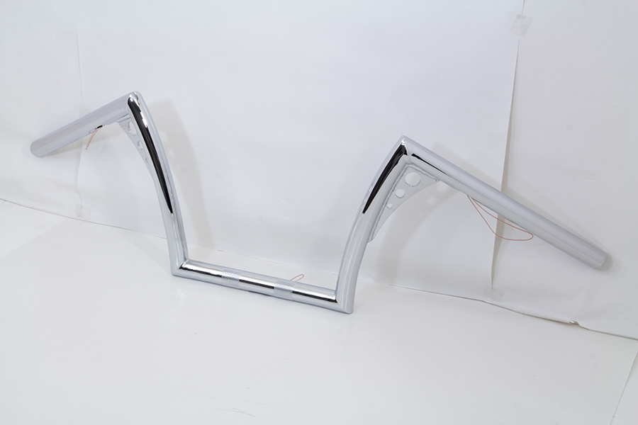 10 Z-Bar Handlebar with Wiring Indents and Holes Chrome
