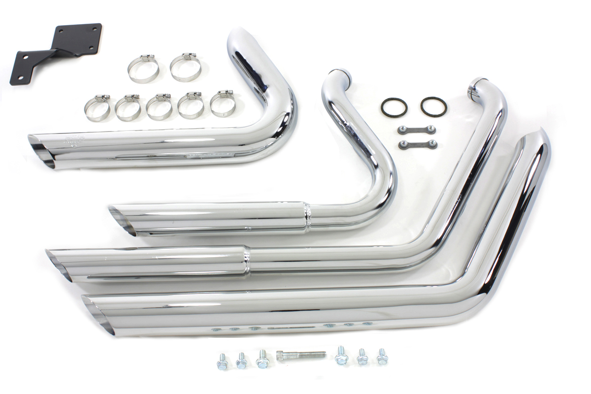 Chrome Short Shots Exhaust Drag Pipe Set for 2012-UP Harley Softails