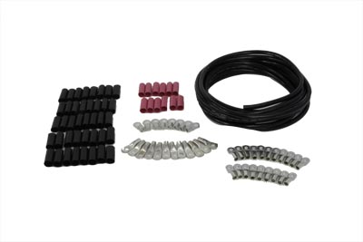 Battery Cable Kit 25 Foot Black for Harley & Customs - Click Image to Close