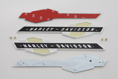Gas Tank Emblems with Black/Silver Lettering - Click Image to Close