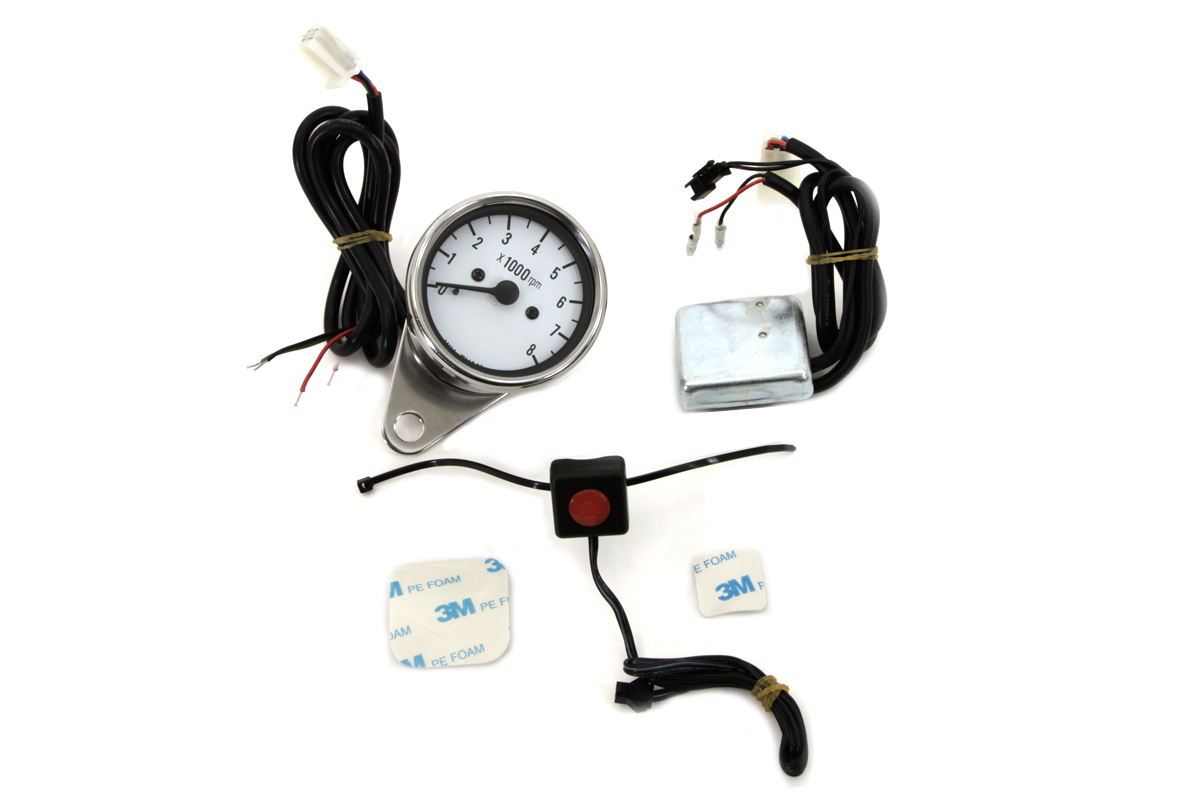 Multi Colored 60mm Electric Tachometer for Harley & Customs - Click Image to Close