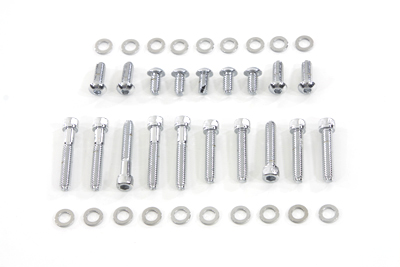 Primary Cover Screw Kit Knurled Chrome for FLT 1999-2006 Touring - Click Image to Close